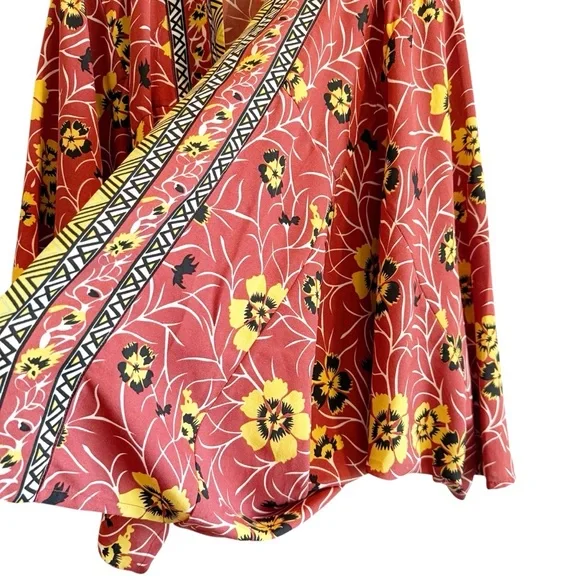 Free People Kona Print Kimono Jacket Floral Boho Lightweight Layering Piece - Picture 4 of 8